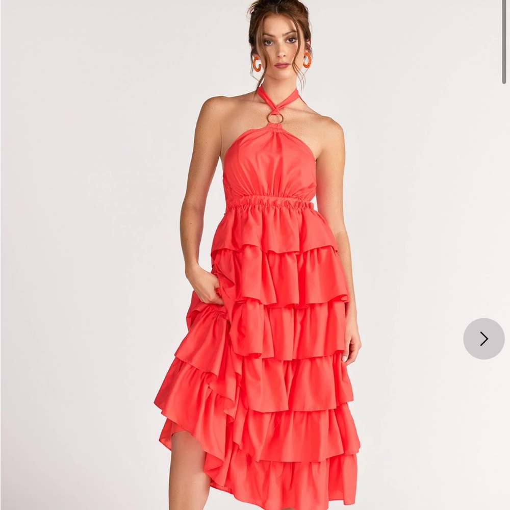 DO+BE Coral Ruffle Dress L